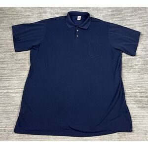 Red Kap‎ Shirt Mens 4XL Blue Polo Short Sleeve Polyester Blend Casual